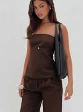 Irresistible Strapless Top Chocolate Petite