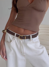 Jaslynn Faux Suede Belt Brown