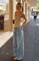 Maeve Low Rise Wide Leg Jeans Light Blue