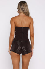 The Lime Light Beaded Bustier Chocolate