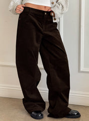 Kenza Wide Leg Corduroy Pant Brown