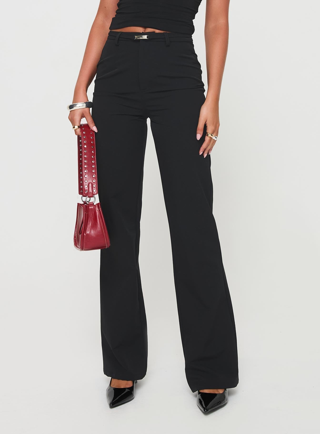 Flounce Pants Black