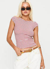 Drives Me Crazy Backless Top Red Stripe