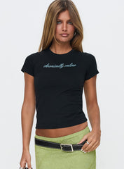 Chronically Online Graphic Top Black