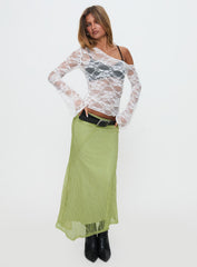 How Ironic One Shoulder Lace Top Cream