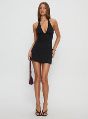 Dignified Tie Neck Playsuit Black