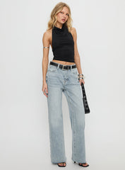 Henesey High Rise Straight Leg Jeans Light Wash