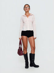 Cottesloe Long Sleeve Blouse Top Pink Check