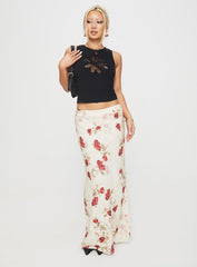 Jodie Maxi Skirt Cream / Floral