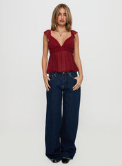 Elysea Top Burgundy