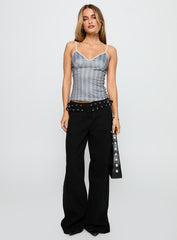 Clear Vision Top Grey Stripe
