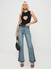 Farleigh High Rise Flared Jeans Blue