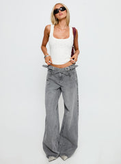 Diviana Droplet Rib Tank Top White