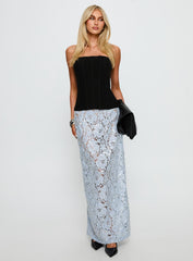 Carman Lace Midi Skirt Blue