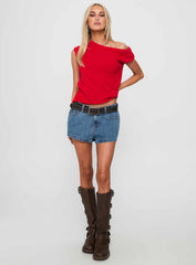 Dreamful Low Rise Mini Denim Shorts Light Wash