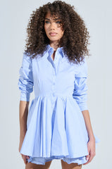 THE IT GIRL MINI DRESS IN STRIPED POPLIN