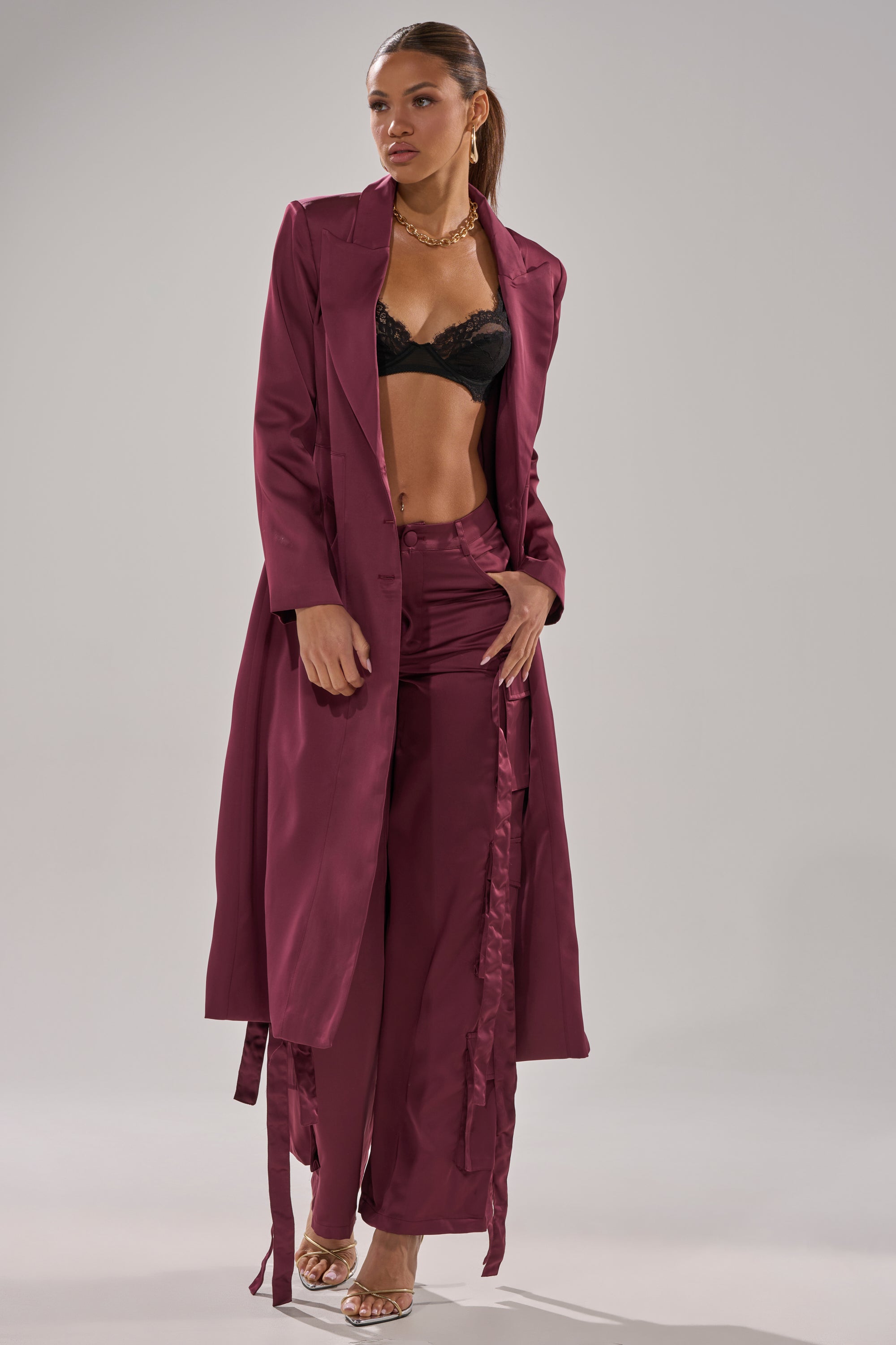 TAKE ME EVERYWHERE SATIN CARGO PANT