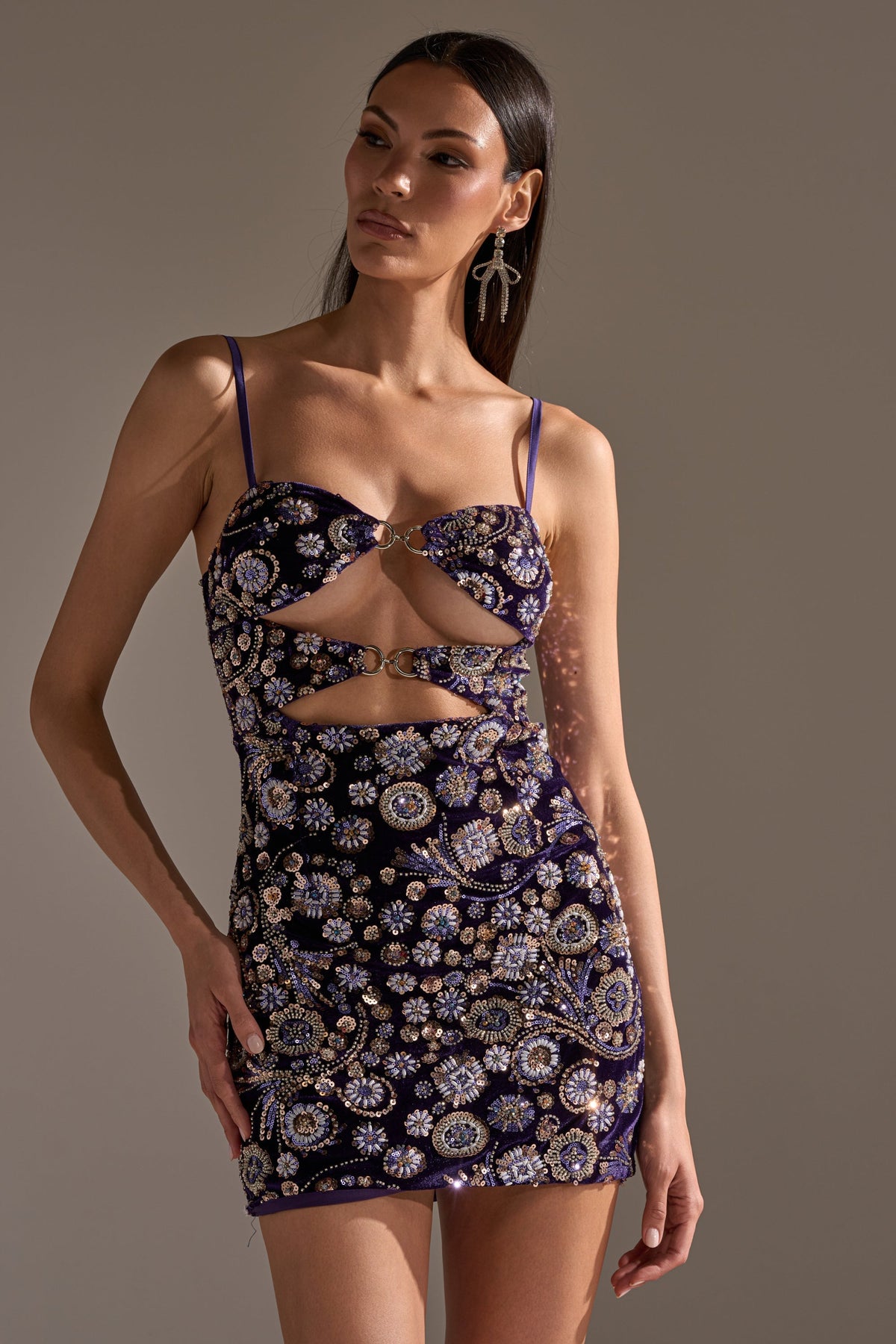 RUNAWAY BEADED MINI DRESS