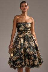 DRESSED TO IMPRESS BROCADE MIDI DRESS