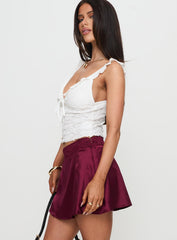 For Me Mini Skirt Burgundy