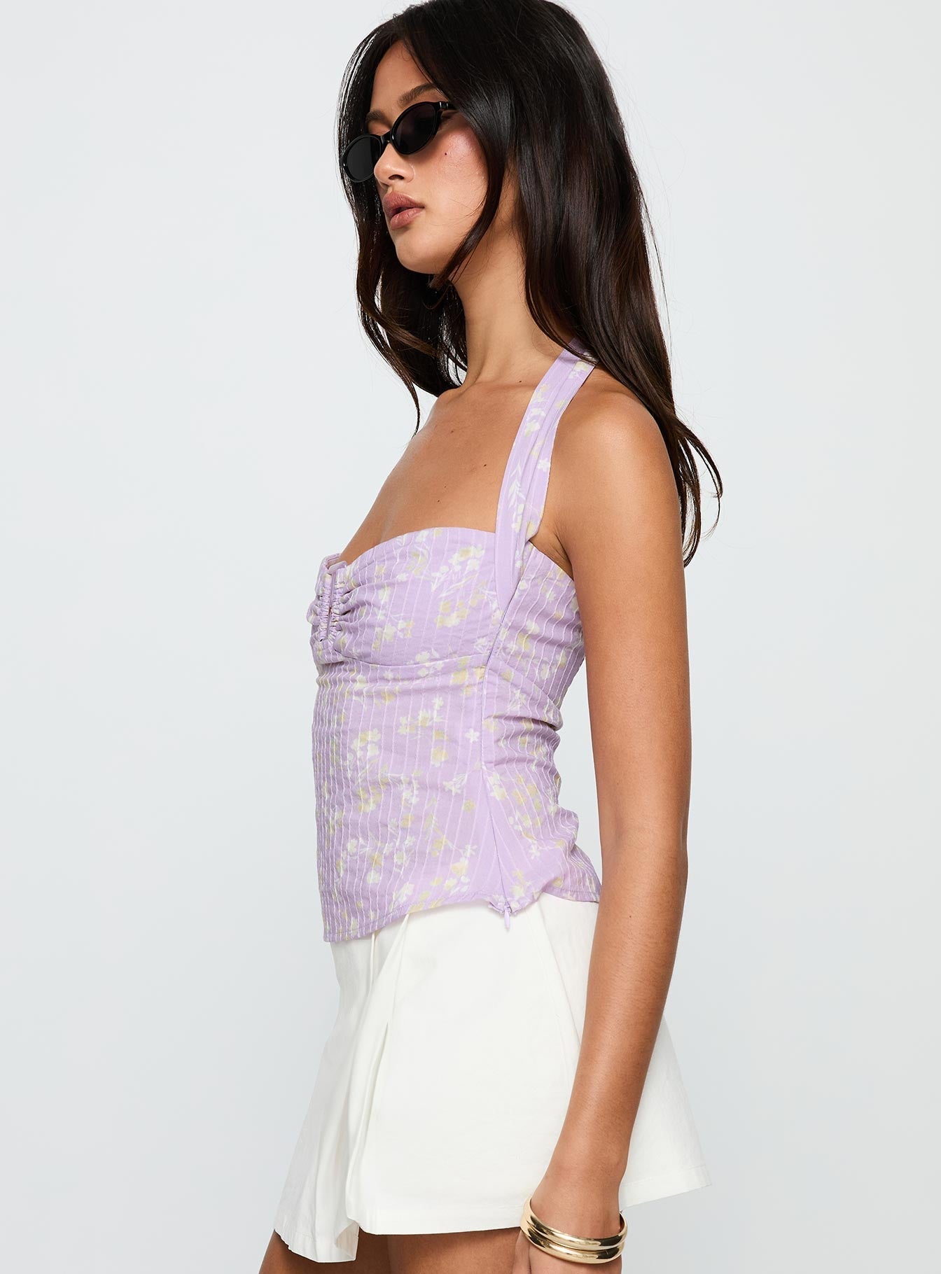 Isabetta Halter Top Lilac Floral