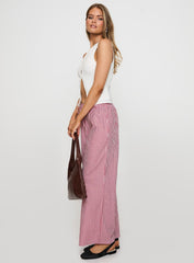 Holiday Tie Front Pants Red/White Stripe
