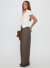 Ketrina Tie Waist Pants Brown Plaid