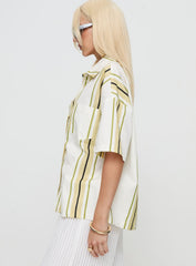 Karyn Top White / Yellow Stripe
