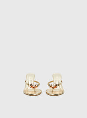 Billini Dalella Thong Heels Gold Metallic