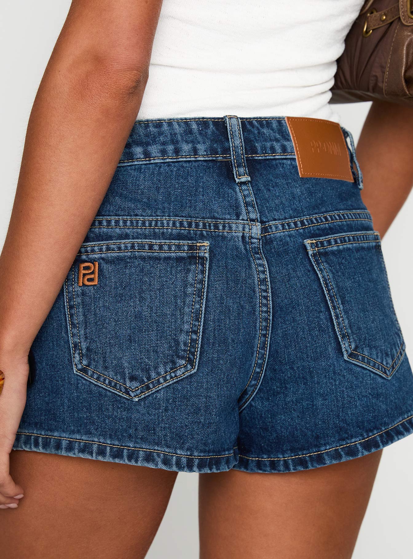 Dreamful Low Rise Mini Denim Shorts Mid Wash