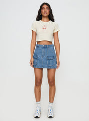 Chillders Denim Mini Skirt Mid Wash Petite