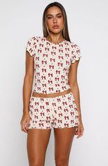 Dreamy Pyjama Top Bow Bliss
