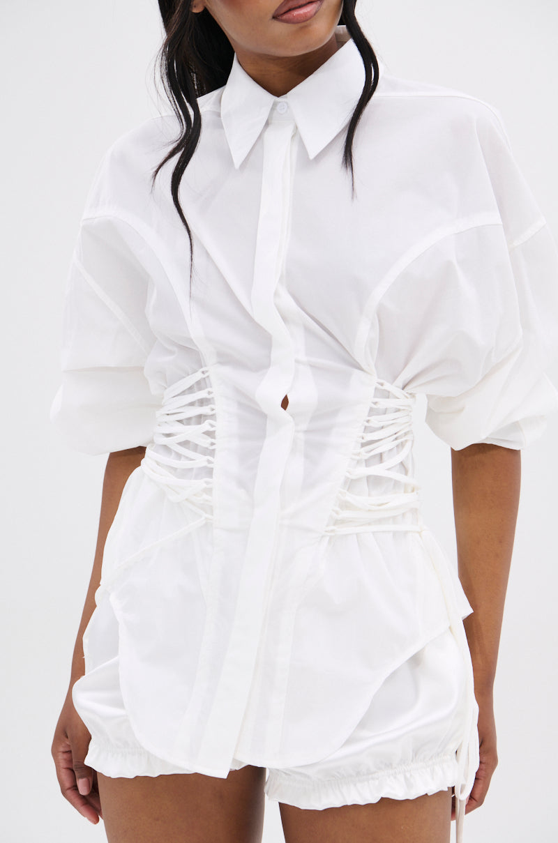SHAR BUTTON DOWN WITH SIDE TIES