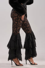 COACHELLA LACE RUFFLE PANTS