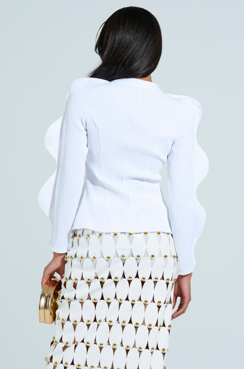 WAVY CARDIGAN IN WHITE