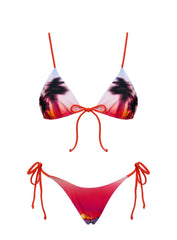 Floria Tie Side Bikini Bottom Sunset Palm