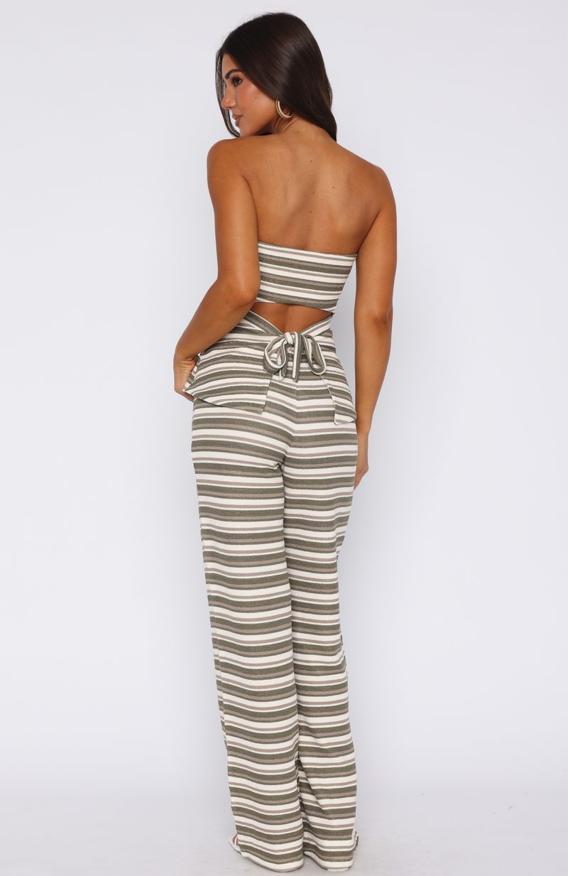 Take Care Of Me Pants Khaki Stripe
