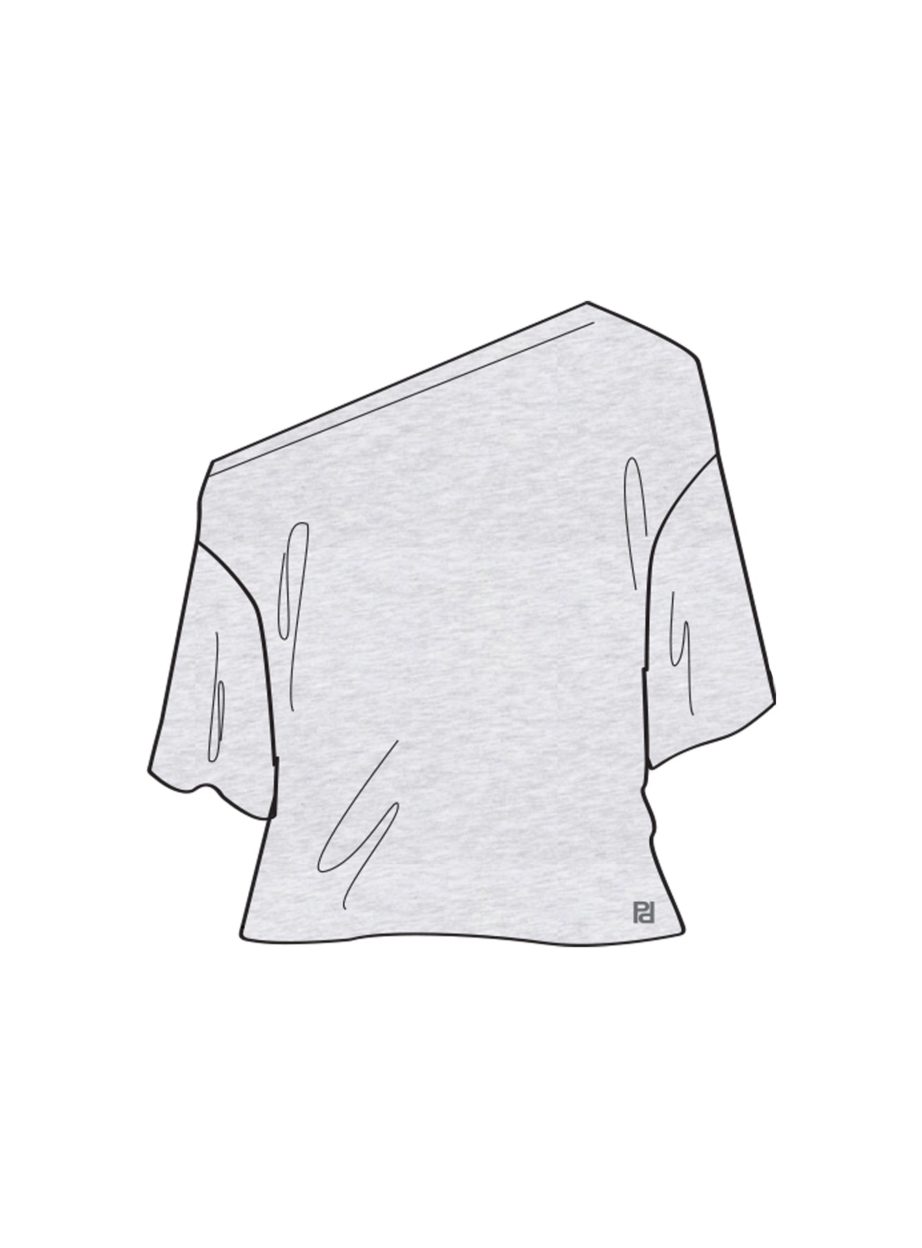 Bailea Off Shoulder Cropped Tee Grey Marle
