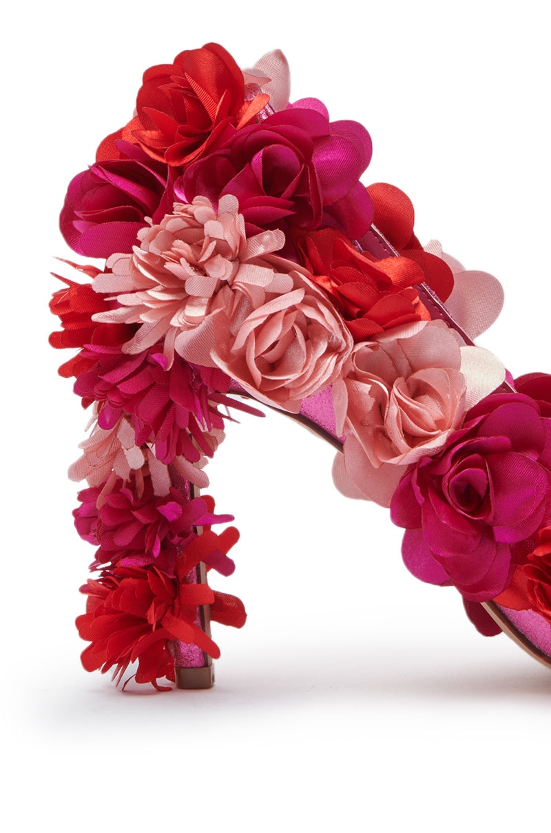 AZALEA WANG COLLIDGE MULTI FLORAL EMBELLISHED PUMP