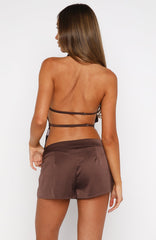 Time Passes Mini Shorts Chocolate