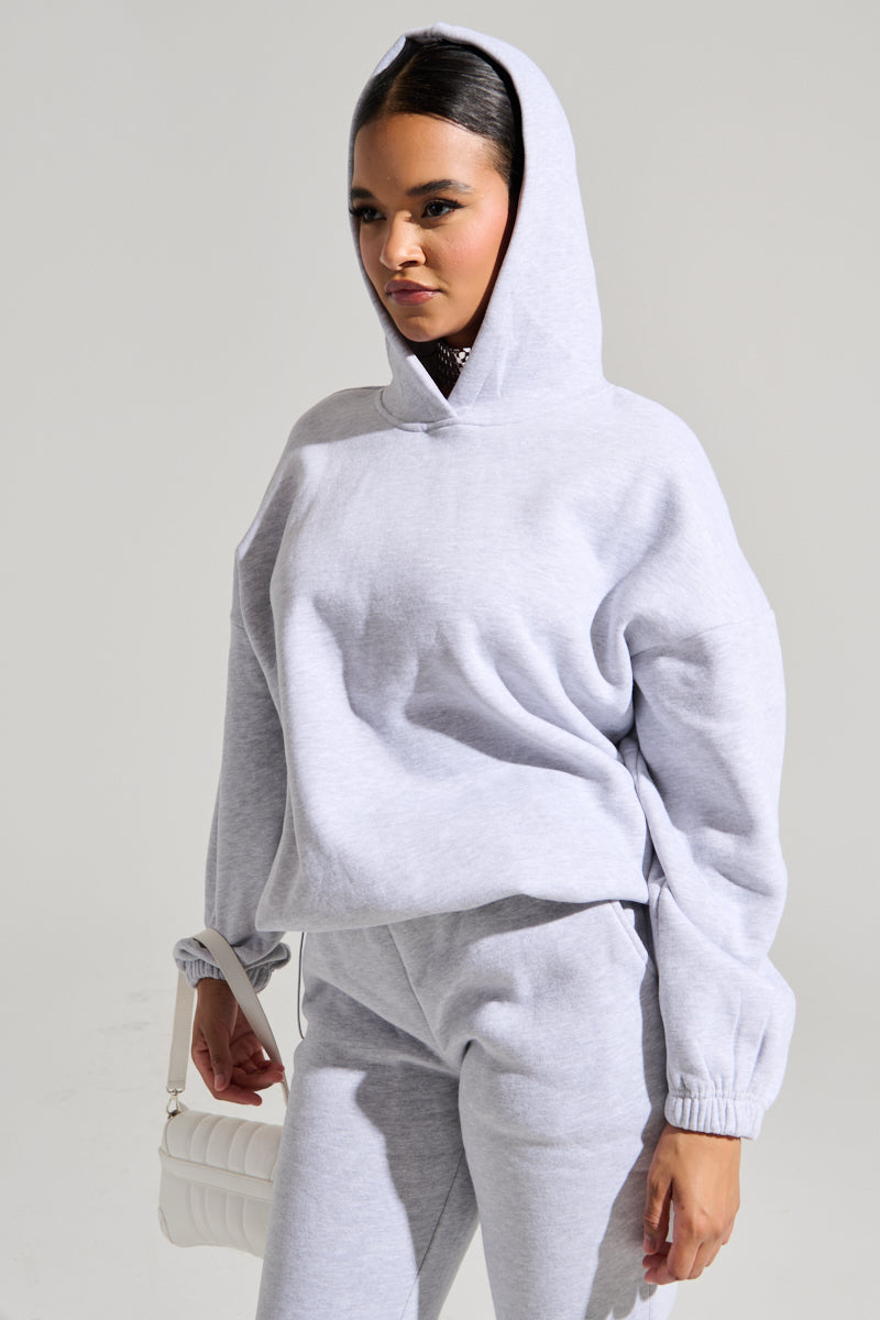 DEXTRA OVERSIZED HOODIE IN HEATHER GREY