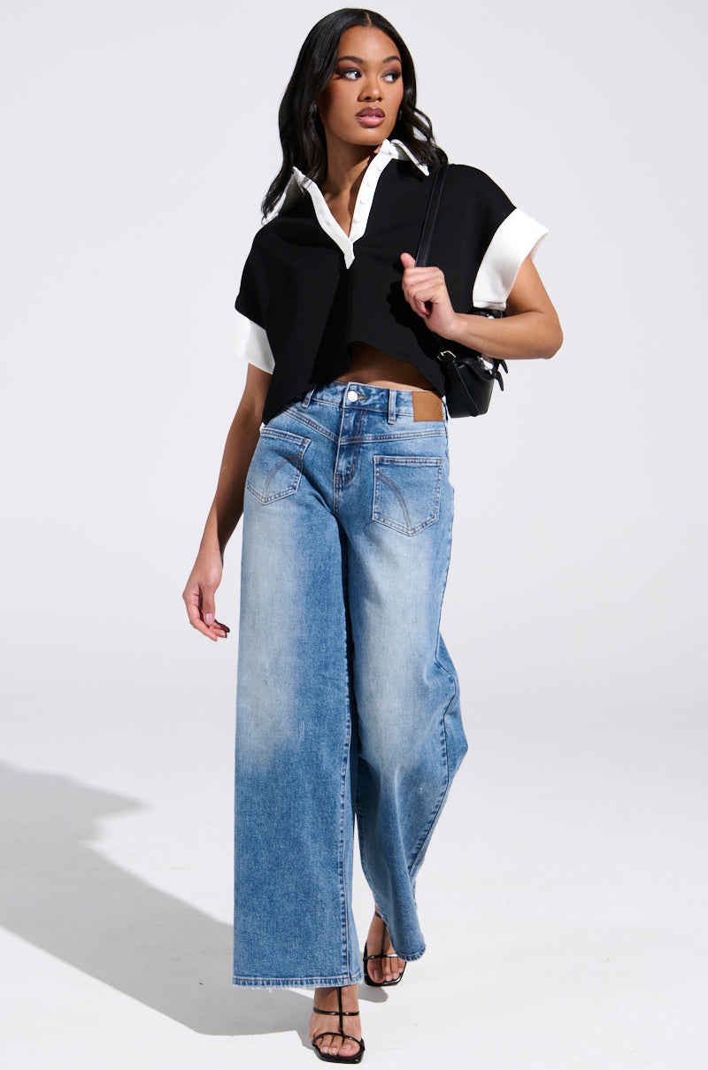 REVERSE REVERSE MEDIUM WASH JEANS