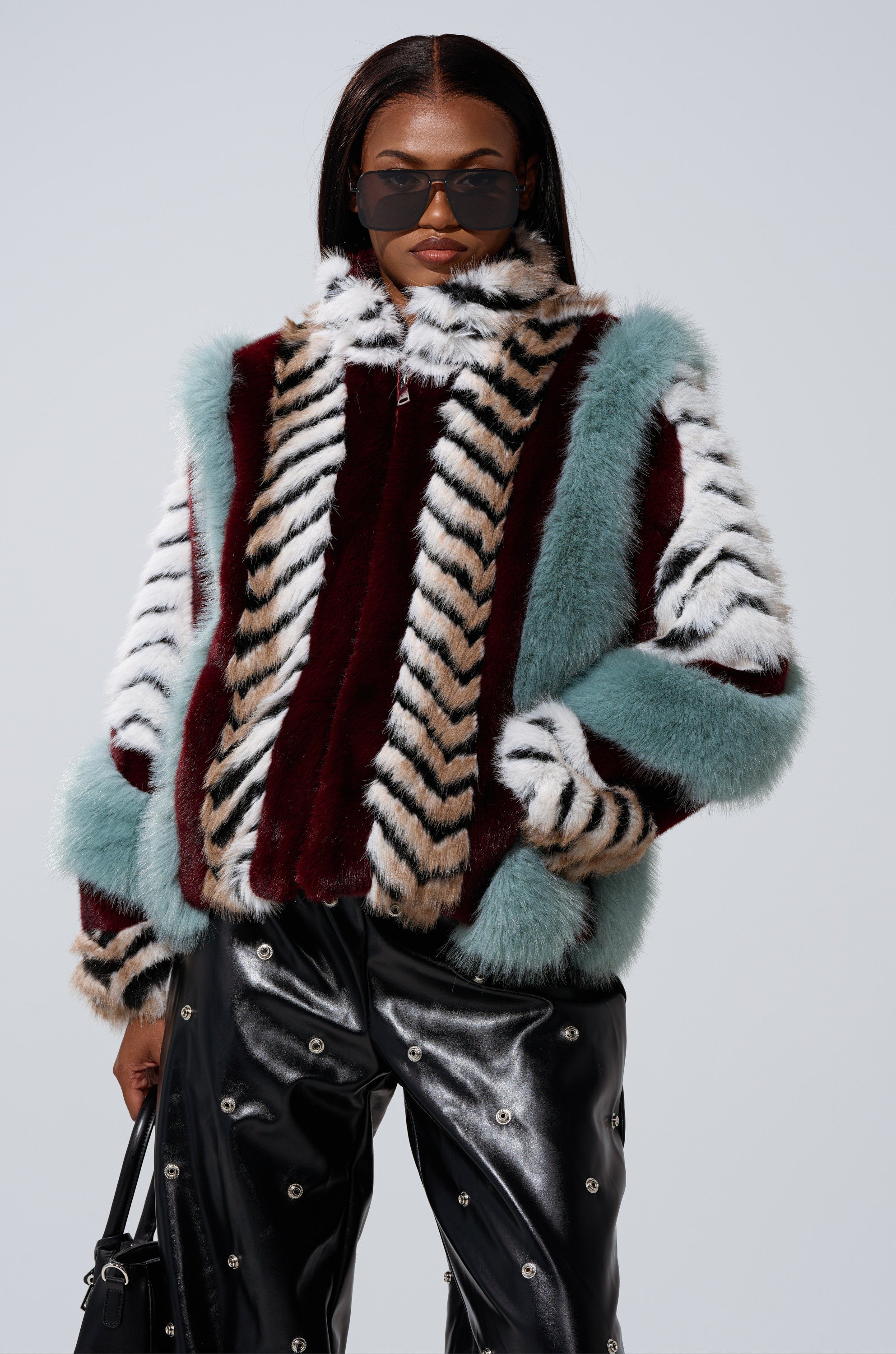 HAVE IT ALL PANELED FUR COAT