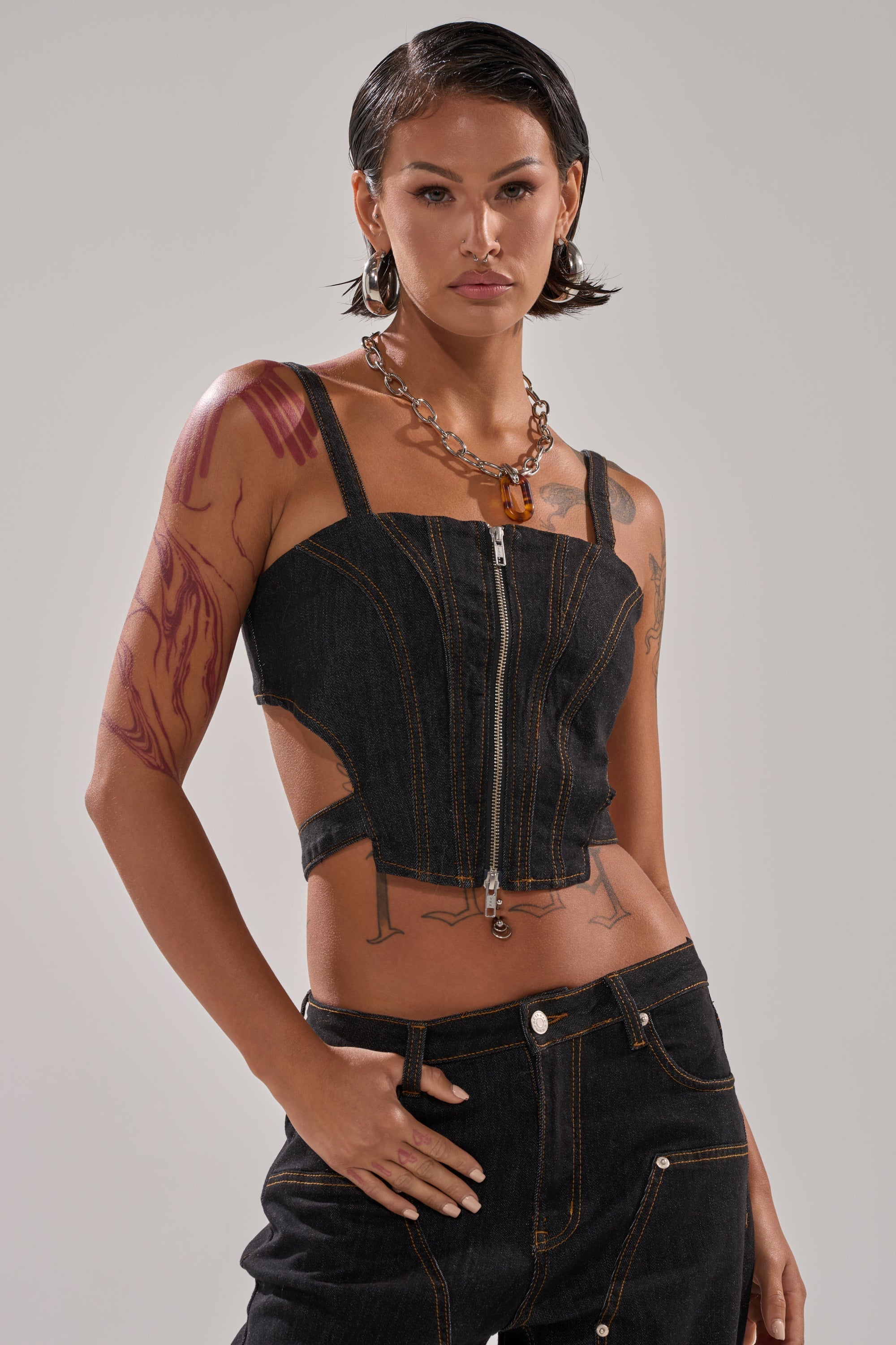 HARDEST TO LOVE DENIM CORSET