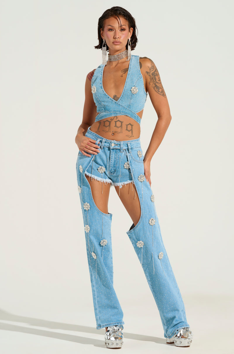 DIVALICIOUS DENIM MINI SHORT