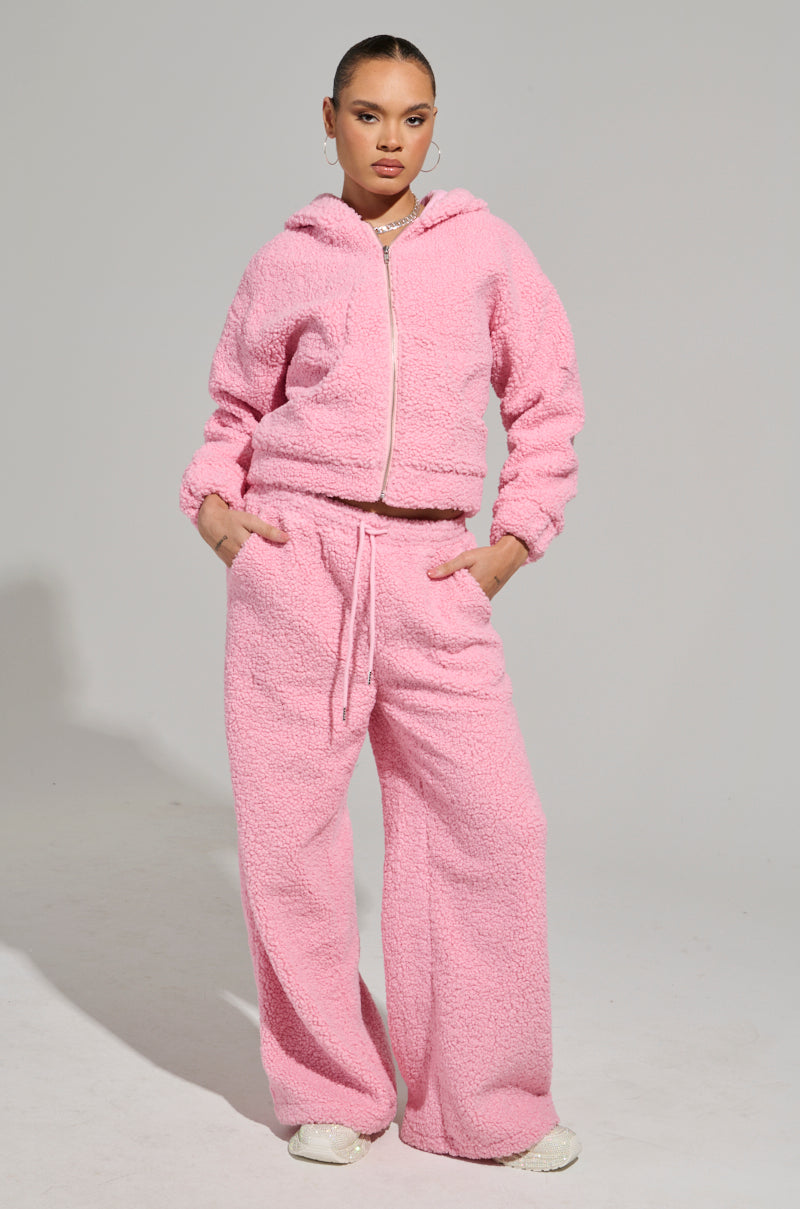 SOUR CANDY SHERPA ZIP UP HOODIE