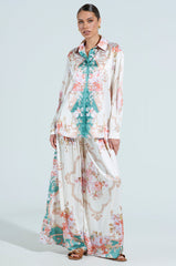 FLORAL GARDEN SATIN PALAZZO PANT
