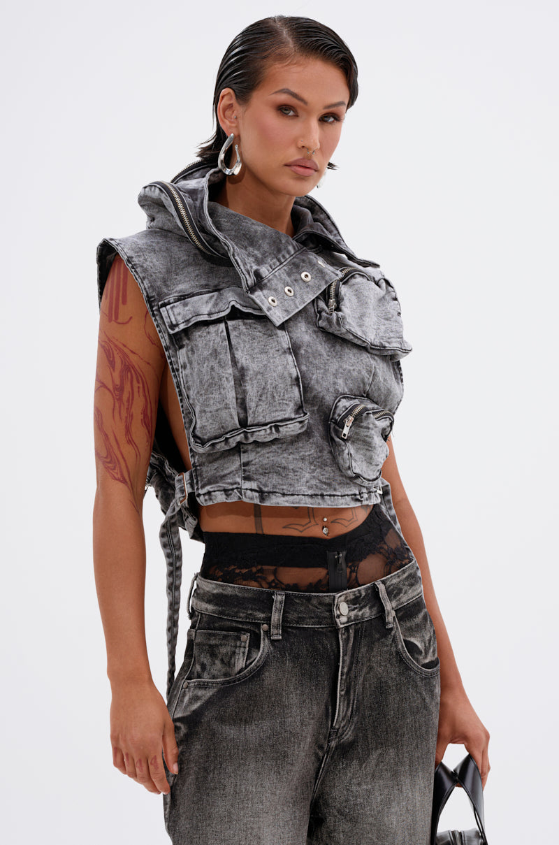 MODEL BEHAVIOR DENIM TOP