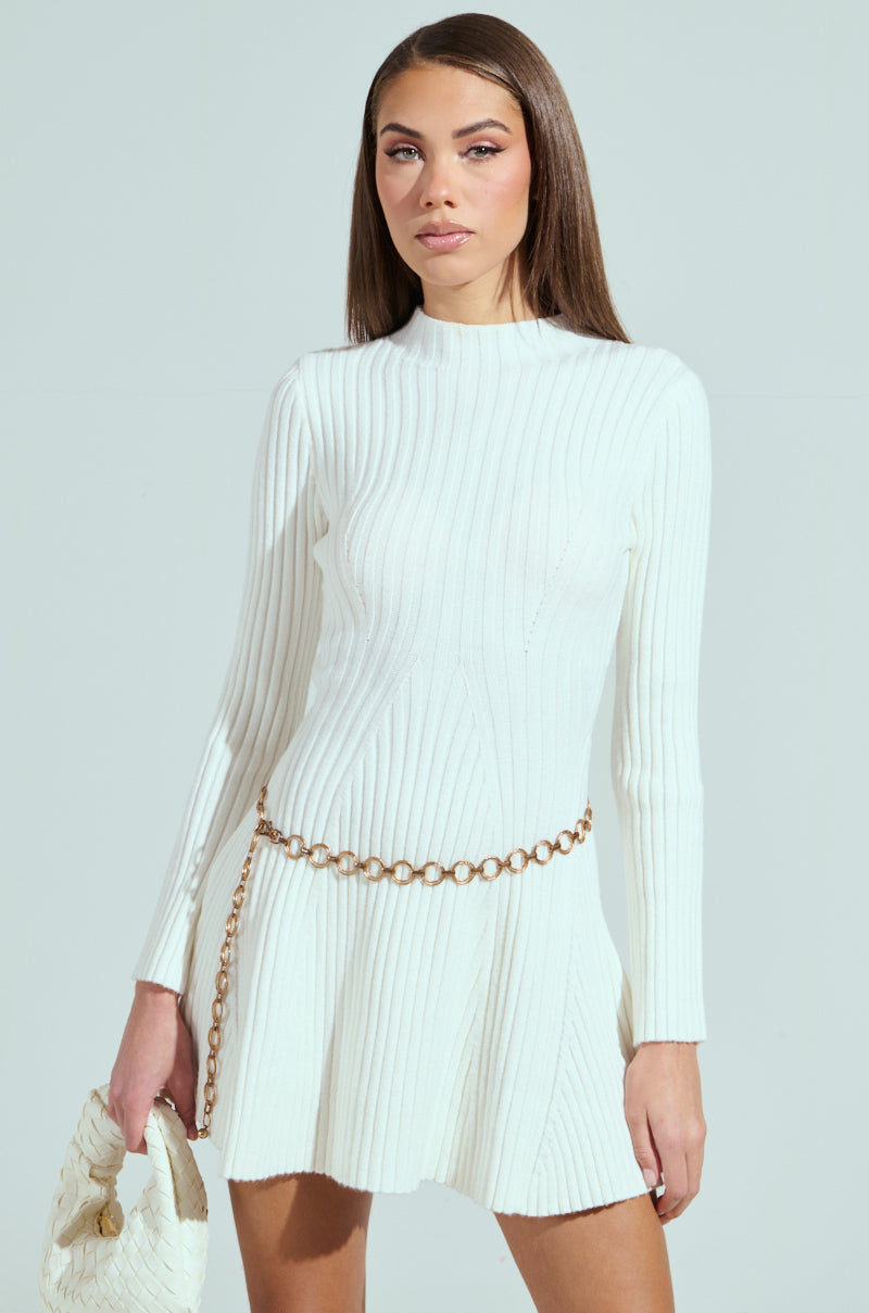 SLEEK AND CHIC KNIT MINI DRESS