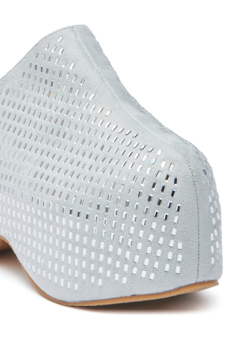 AZALEA WANG ROMESCO BLING FLATFORM CLOG IN GREY